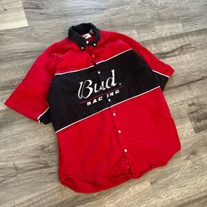 Men's Long Sleeve Red & Black Button-Up Shirt